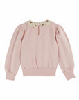 Emile et Ida - kids - crochet collar sweatshirt - peony