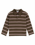 Emile et Ida - kids - stripe moleton polo - kaki