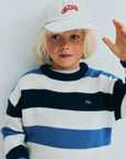 The new society - celosia jumper - summer midnight block stripes