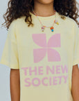 The new society - tns logo t-shirt - soft lemon