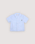 The new society - almond shirt - vista blue stripes