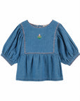 Emile et Ida - embroidered denim blouse - denim light