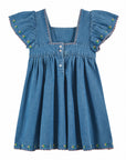 Emile et Ida - denim embroidered dress - denim light