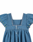 Emile et Ida - denim embroidered dress - denim light
