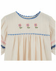 Emile et Ida - embroidered blouse - cream/blue