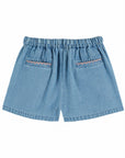 Emile et Ida - rose embroidered shorts - light denim