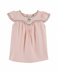 Emile et Ida - baby - cherry embroiedered dress - macaron