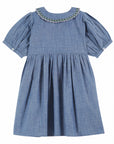 Emile et Ida - smocked hand embroidered dress - chambray