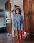 Emile et Ida - smocked hand embroidered dress - chambray