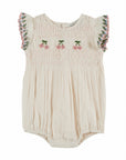 Emile et Ida - baby - embroidered jumpsuit - cream