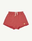 Main story - fleece track shorts - cranberry