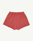 Main story - fleece track shorts - cranberry