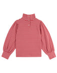 Emile et Ida - rollneck stripe t-shirt - red/rose