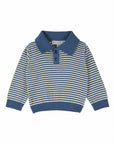Emile et Ida - polo stripe sweatshirt - ocean