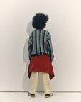 Main Story - sporty knit sweater - grey melange stripe
