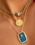 Mya Bay - necklace - gilded gold - blue talisman