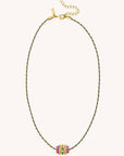 Mya Bay - necklace - gilded gold - fuchsia talisman