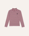 the campamento - kids - Burgundy Stripes Turtle Neck Tshirt