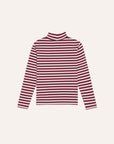 the campamento - kids - Burgundy Stripes Turtle Neck Tshirt