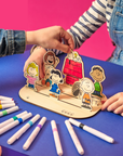 Ooly x peanuts - color in wooden scene kit