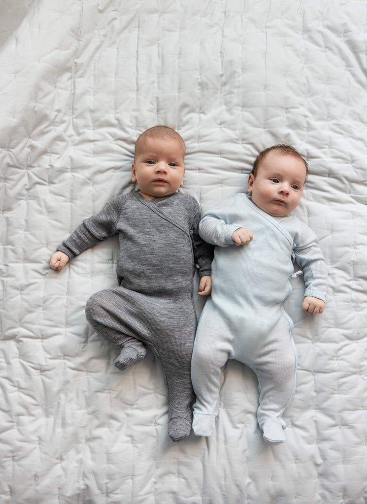 maramar - rubetta - wool rib onesie - grey melange
