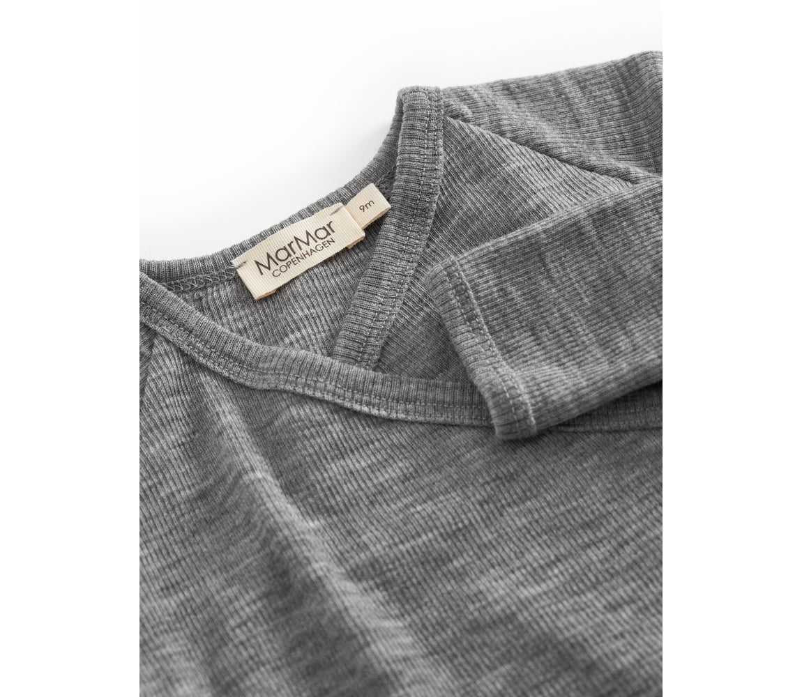 maramar - rubetta - wool rib onesie - grey melange