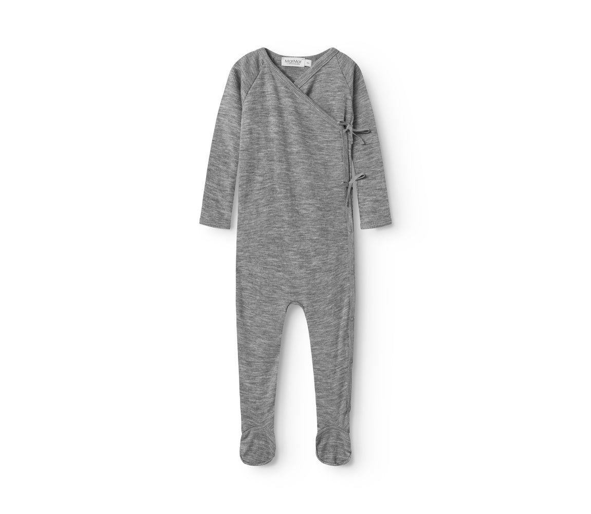 maramar - rubetta - wool rib onesie - grey melange