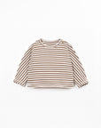 Play up - baby - striped rib sweater - tufting