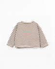 Play up - baby - striped rib sweater - tufting