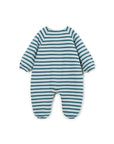 Play up - baby - striped jersey jumpsuit - cyanotype