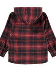 Molo - rizz - checked hooded overshirt - red