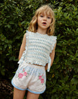 Gingersnaps - Nelly Cross-Stitch Shorts with Lace Trims