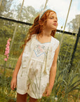 Gingersnaps - louise trellis knitted vest with flower embroidery