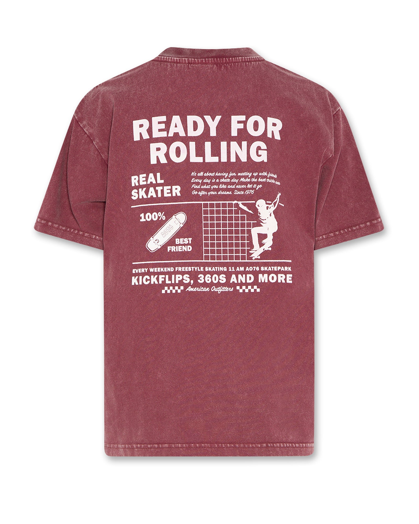 American outfitters - kanje t-shirt skater - bordeaux