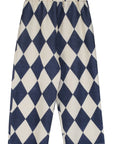 Maison Mangostan - harlequin soft trousers - angora/blue