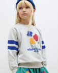 Weekend house kids - winter garden stripes sweatshirt - pearl grey