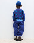 Weekend house kids - embroidered blue dog sweatpants - dark blue