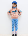 Weekend house kids - blue dog allover leggings - soft blue