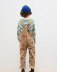 Weekend house kids - flowers allover corduroy dungaree - beige