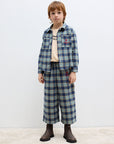 Weekend house kids - checkered blue flare pants - indigo