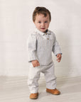 Marmar - panto - cotton pants - blue iris stripes