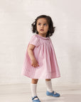 Marmar - dulla - smooth cotton dress - bonbon pink stripes