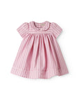 Marmar - dulla - smooth cotton dress - bonbon pink stripes
