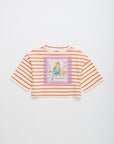 Maison Mangostan - birds stripe crop top