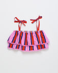 Maison Mangostan - ruffles stripe top - pink