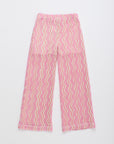 Maison Mangostan - wavy knit pants - pink