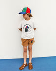 Weekend house kids - happy dog t-shirt - white