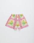 Maison Mangostan - birds patchwork short - pink