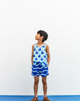 Weekend house kids - waves shorts - nautical blue