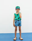 Weekend house kids - happy dog denim shorts - blue